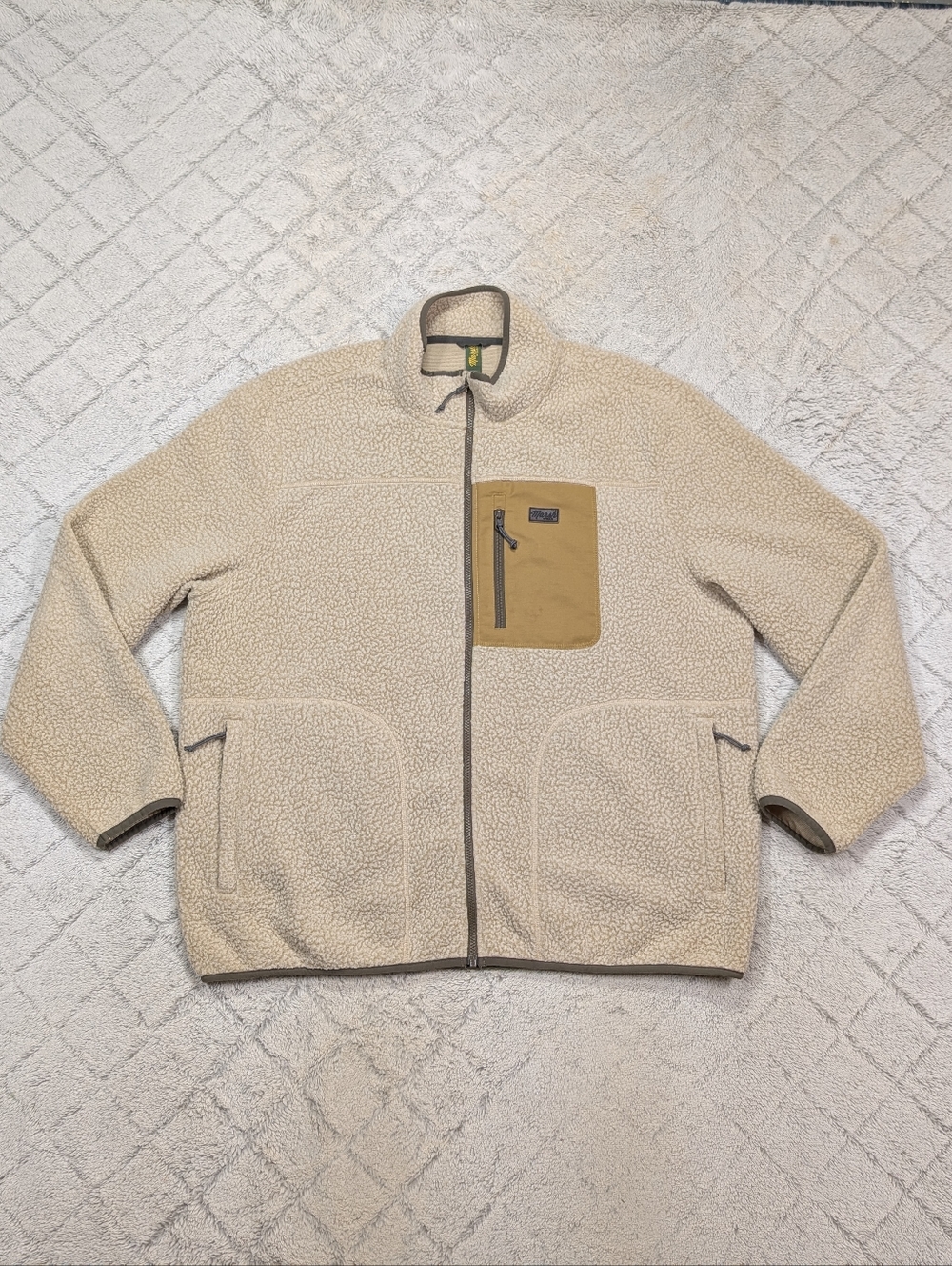 Marsh Wear Jacket Mens XXL Beige Khaki Baytown Sherpa Full Zip Outdoor